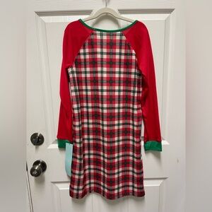 Cat & Jack Girls Red & Green Plaid Fleece Nightgown NWT size 10-12
